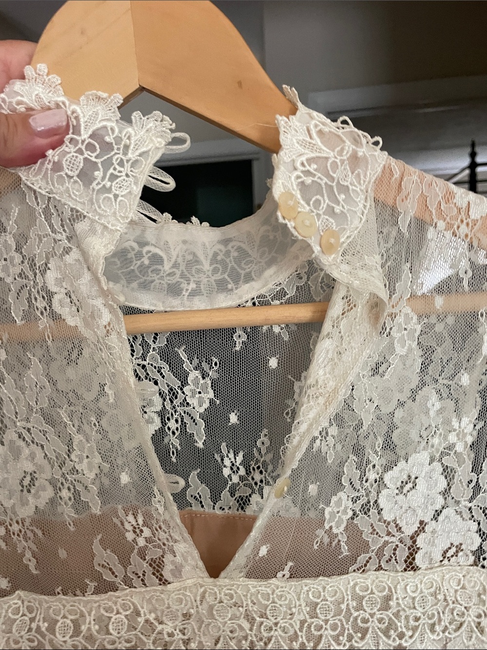 Jessica McClintock Delicate Lace High-Neck lace dress - Picture 4 of 6